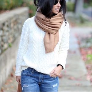 Cream J Crew Cable Knit